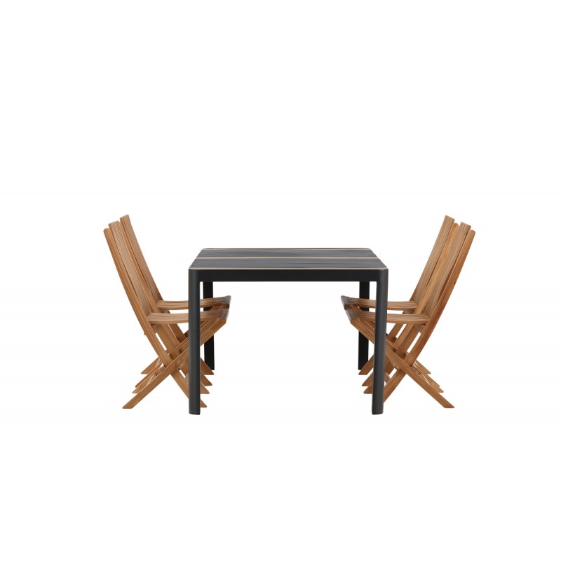 Togo  Loungesæt - Havemøbelsæt - Sort,Natur