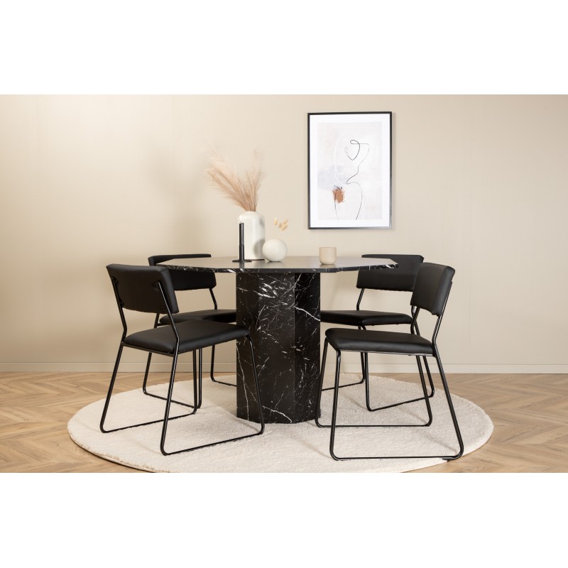 Marbs Rundt Spisebordssæt - Sort