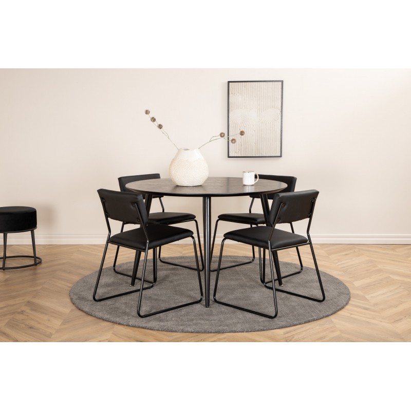 Dipp Rundt Spisebordssæt  - Sort