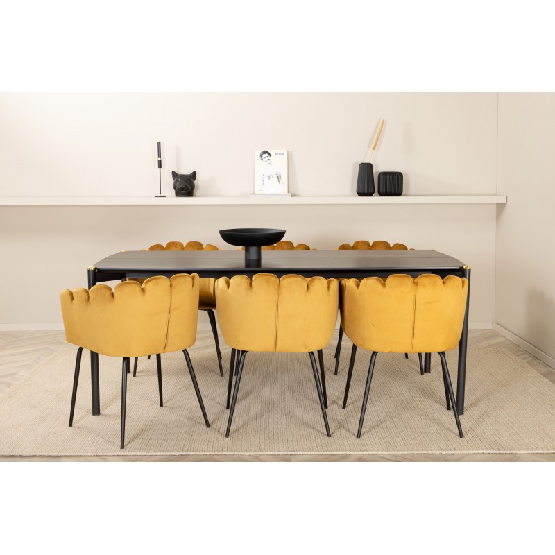 Pelle e Spisebordssæt - Sort og Gul