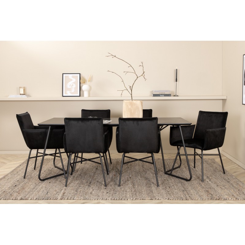 Petra  Spisebordssæt  - Sort