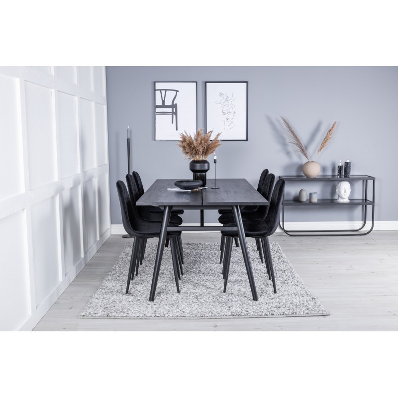 Elegant  Spisebordssæt  - Sort