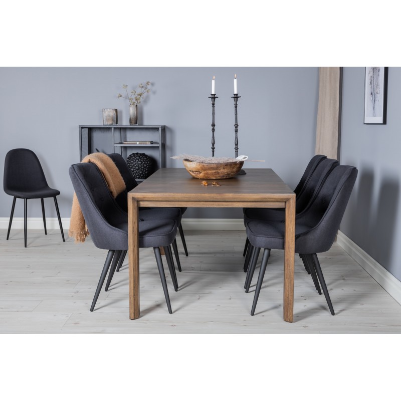 Slider  Spisebordssæt  - Sort og Natur