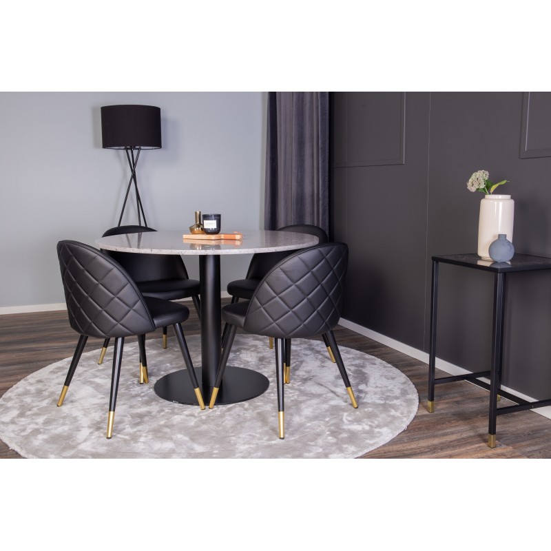 Razzia Rundt Spisebordssæt  - Sort og Grå