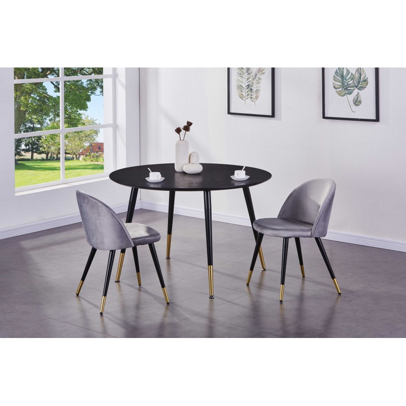 Dipp Rundt spisebord  - Sort og Messing