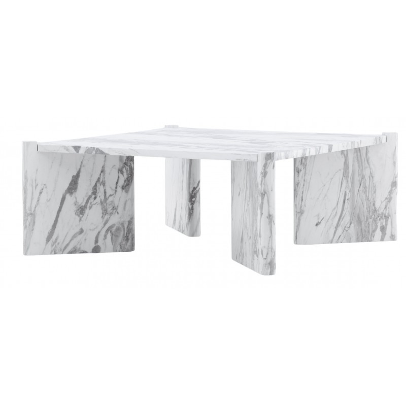 Rogaland Sofabord 100x100cm - Hvid Marmorlook billede