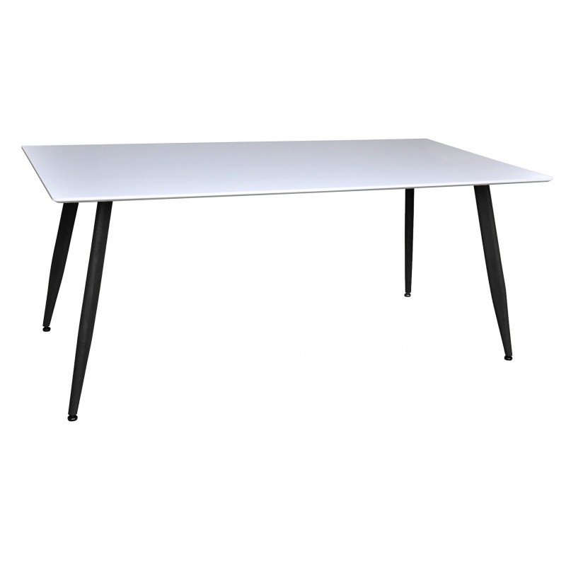 Polar Spisebord  180x90 cm - Hvid med sorte ben billede