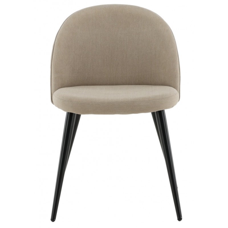 VENTURE DESIGN Velvet Stitches spisebordsstol - beige polyesterhør og sort stål