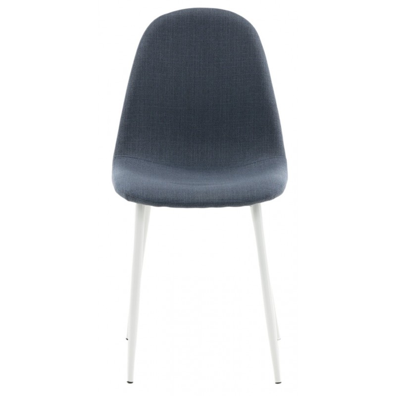 VENTURE DESIGN Polar spisebordsstol - blå polyester og hvid metal