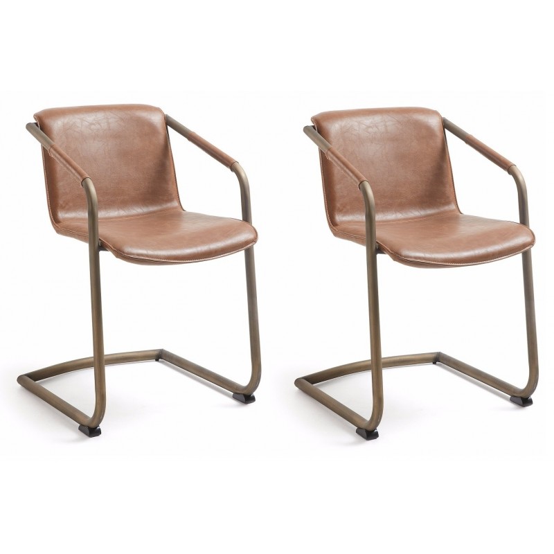 2 x Alma spisebordsstol - Cognac