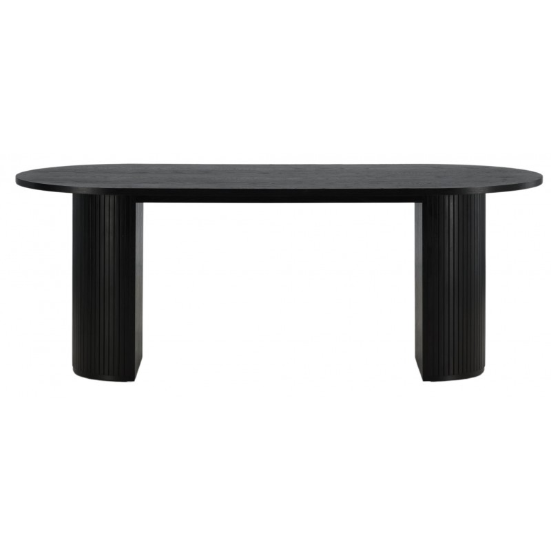 VENTURE DESIGN Bianca spisebord, oval - sort finér (200x90)