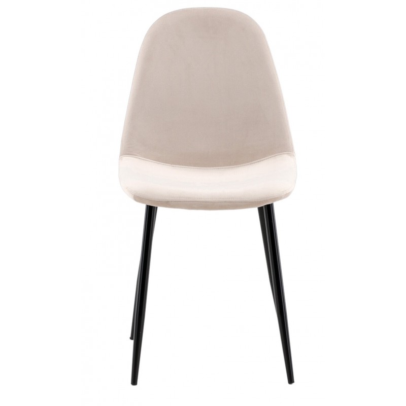 VENTURE DESIGN Polar spisebordsstol - beige velour og sort metal