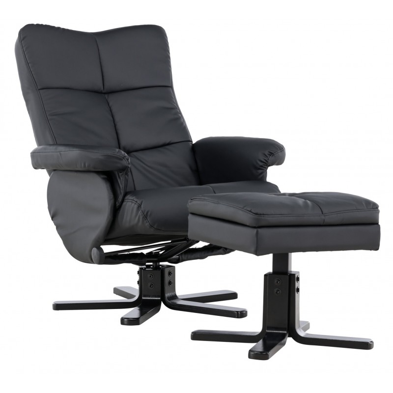 Svendborg Lænestol med skammel - Sort billede