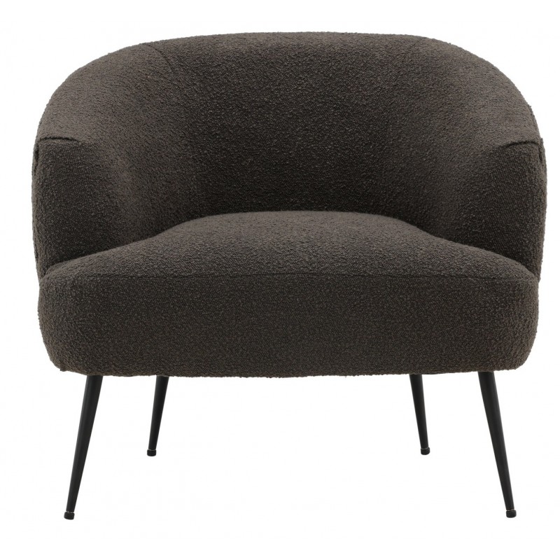 Derry Lænestol - Mørkegrå Boucle stof billede