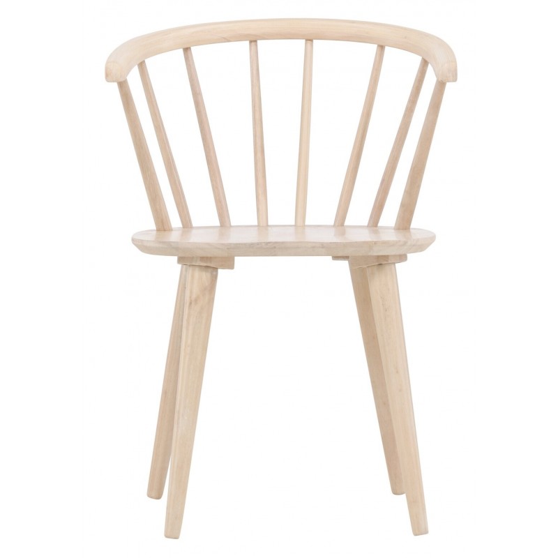 VENTURE DESIGN Bobby spisebordsstol, m. armlæn - hvidvasket gummitræ