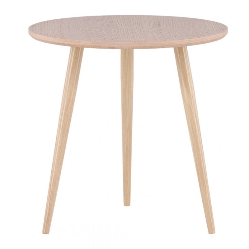 VIND COLLECTION Klädesholmen sidebord, rund - hvidkalket finér (Ø48)