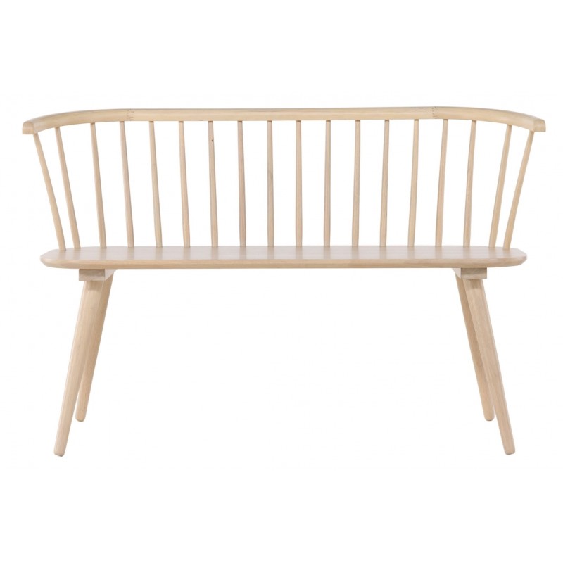 VENTURE DESIGN Bobby spisebordsbænk, m. ryglæn - hvidvasket gummitræ