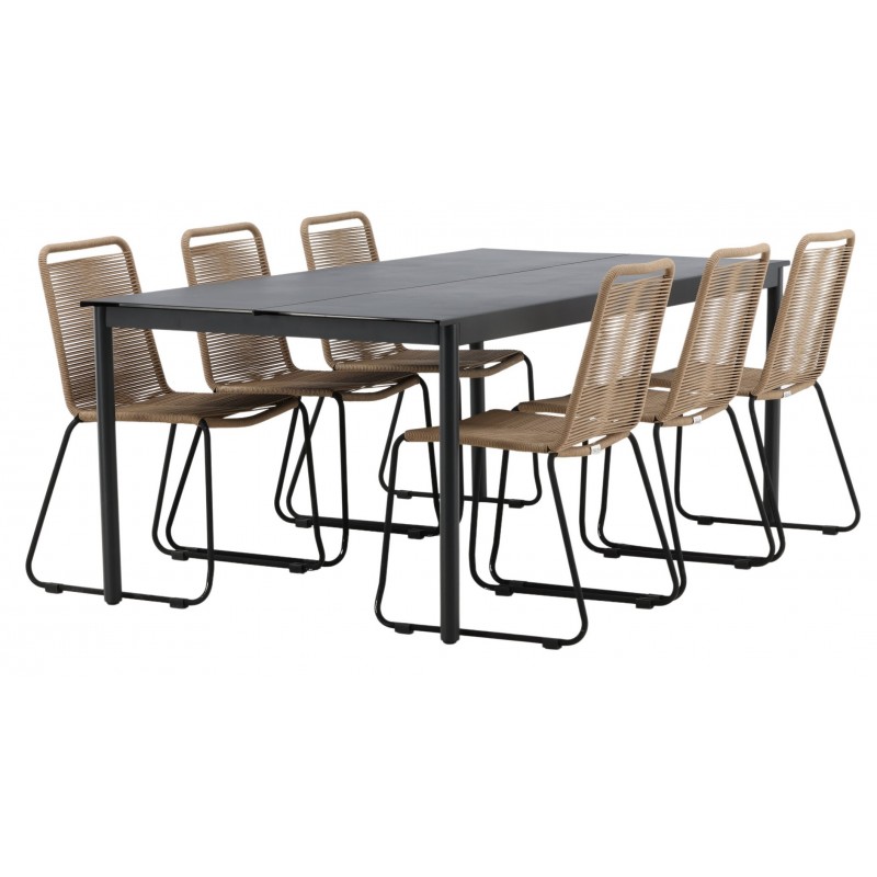 Modena Loungesæt - Havemøbelsæt - Sort og Latte