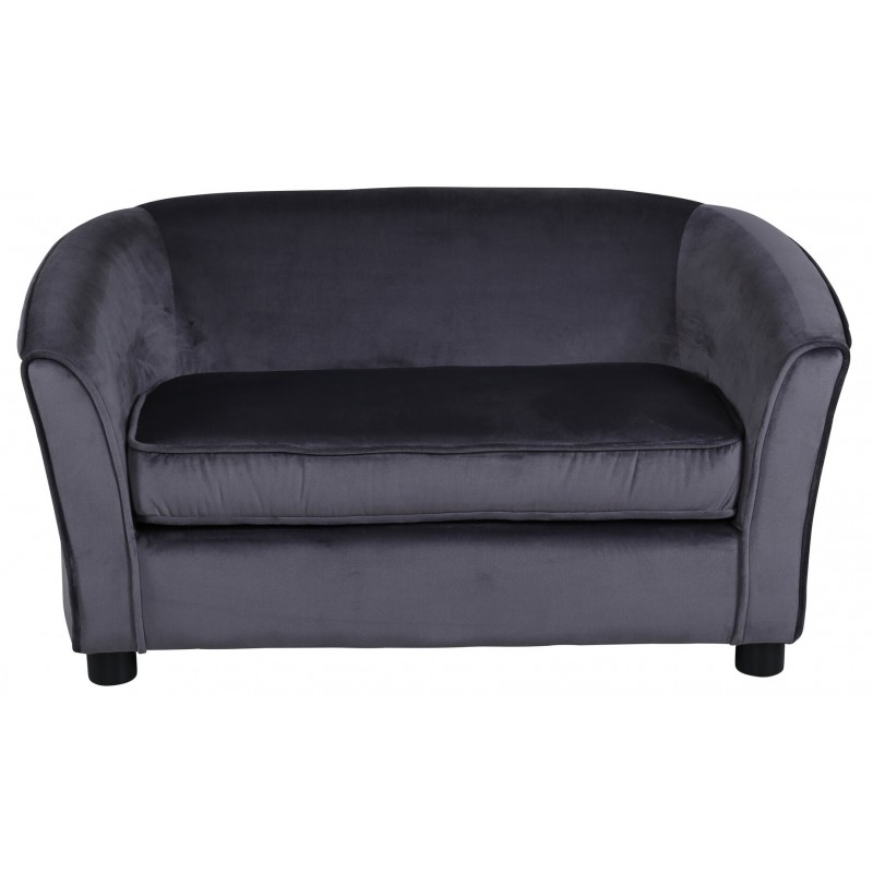 Velvet sofa 2 personers til barn grå