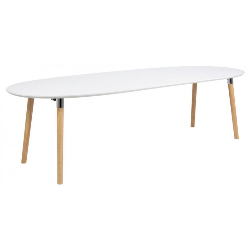 Belina Spisebord 170-270 cm inkl. 2 Tillægsplader – Hvid/Eg billede