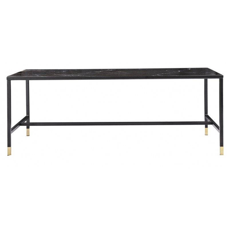 Dipp Sofabord 130 x 60 cm - Sort og Messing billede