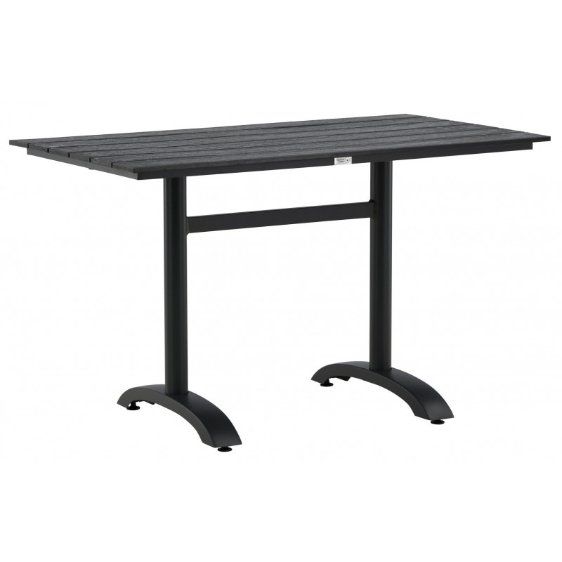 Denver t Spisebord 120 x 70 cm - Sort Aintwood og Aluminium