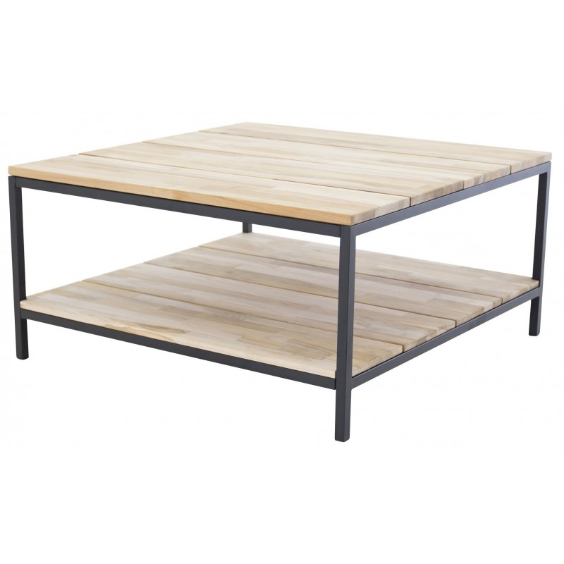 Cirebon sofabord i træ med metalben på 80 x 80 cm