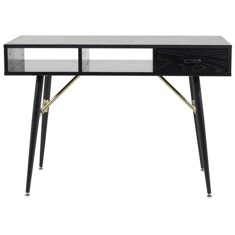 Gold Skrivebord 110 x 60 cm - Sort billede