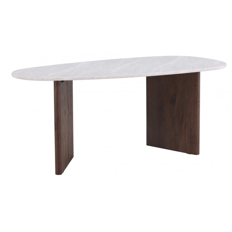 Gronvik Ovalt spisebord 180 x 90cm - Lysegrå og Mocca