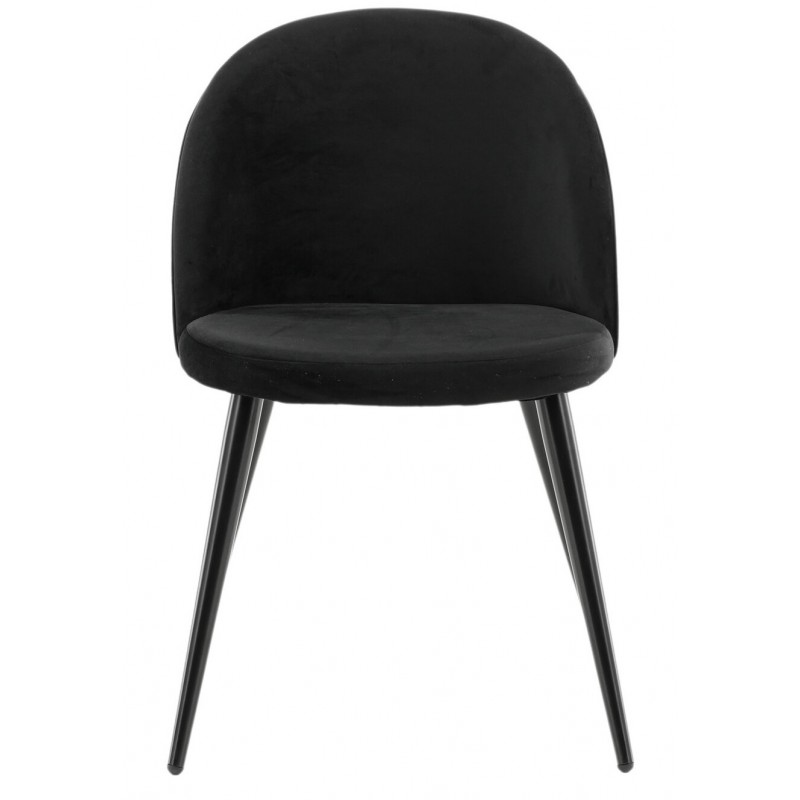 VENTURE DESIGN Velvet spisebordsstol - sort velour og sort metal