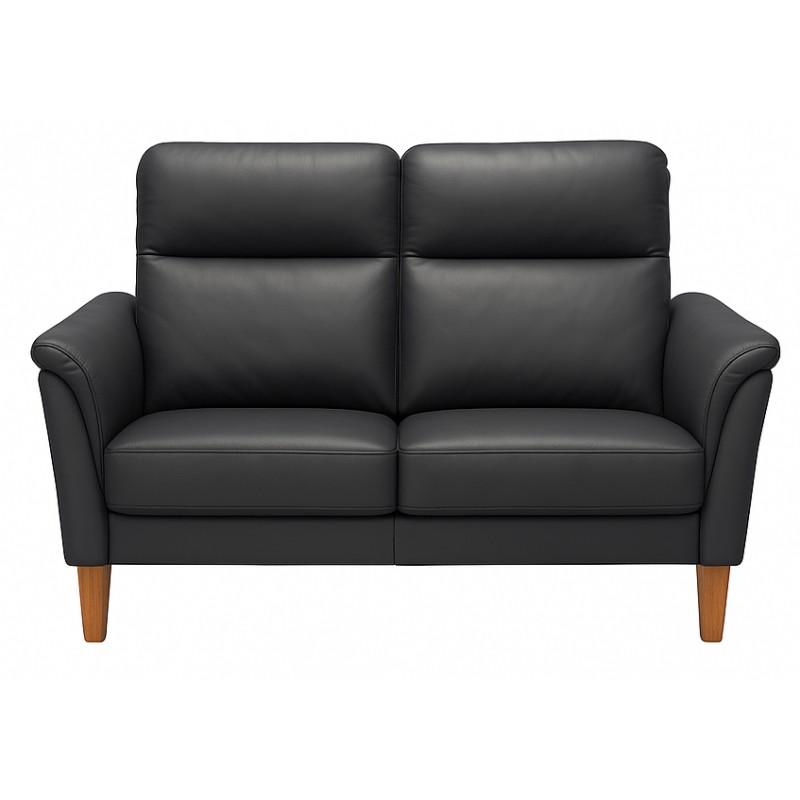 Sæby 2 pers sofa Sort Lædersofa