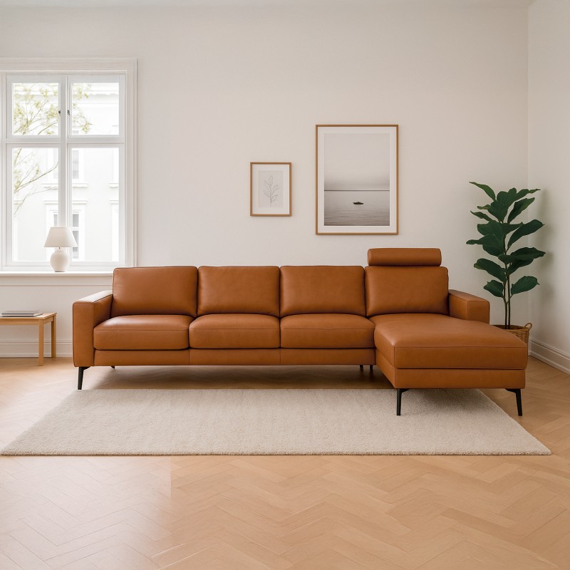 Esbjerg læder chaiselongsofa Højrevendt