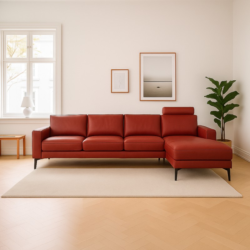 Esbjerg læder chaiselongsofa Højrevendt