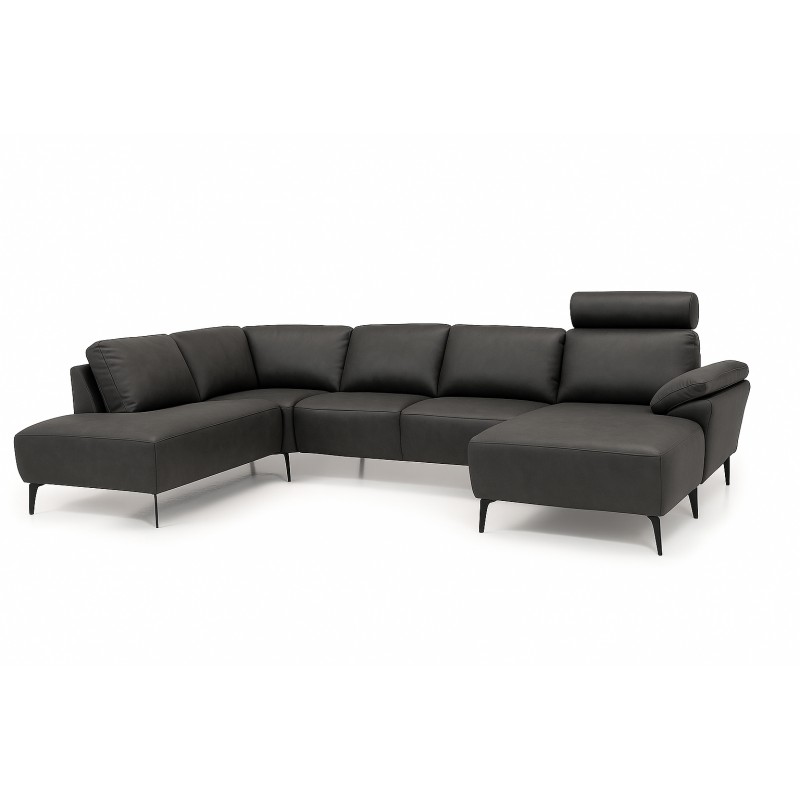 Roskilde Hjørnesofa med chaiselong Sort - Højrevendt