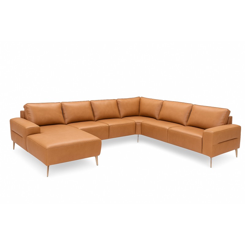 Almind læder hjørnesofa med chaiselong Venstrevendt