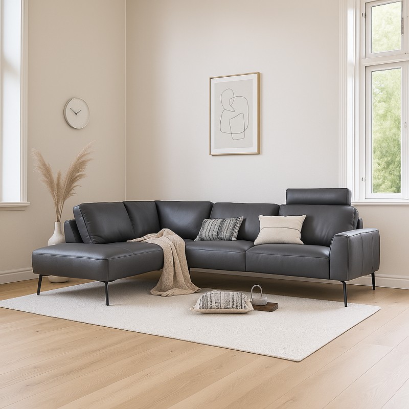 Copenhagen LæderHjørnesofa - Venstrevendt