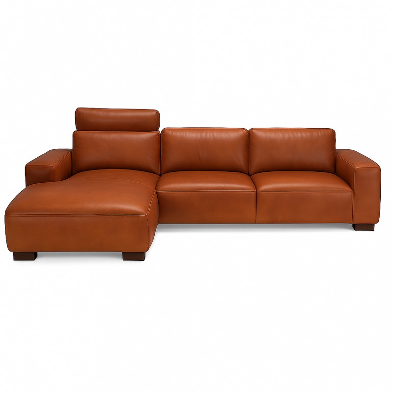 Aarhus chaiselong lædersofa venstrevendt