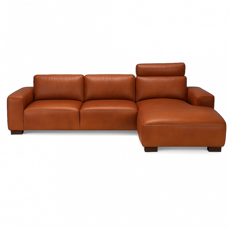 Aarhus chaiselong lædersofa Højrevendt