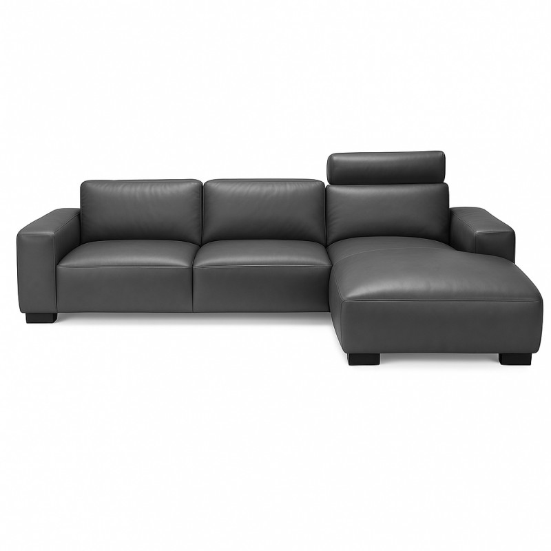 Aarhus chaiselong lædersofa Højrevendt