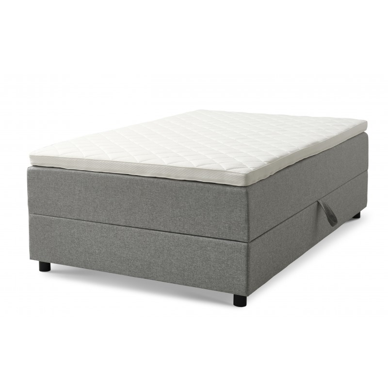 SPACE 7-Zonet 120x200 cm Boksmadras seng med opbevaring lysegrå