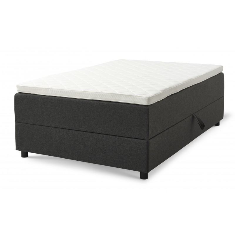 SPACE 7-Zonet 120x200 cm Boksmadras seng med opbevaring Mørkegrå