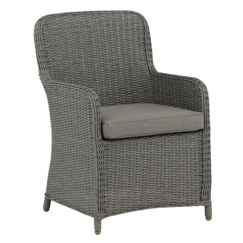 VENTURE DESIGN Wembley havestol m. armlæn og hynde - grå polyester og stål