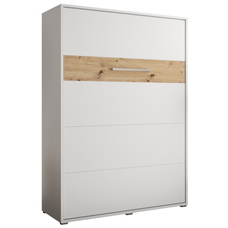 Skabsseng 140x200 cm – Nordica i Hvid/Eg med LED