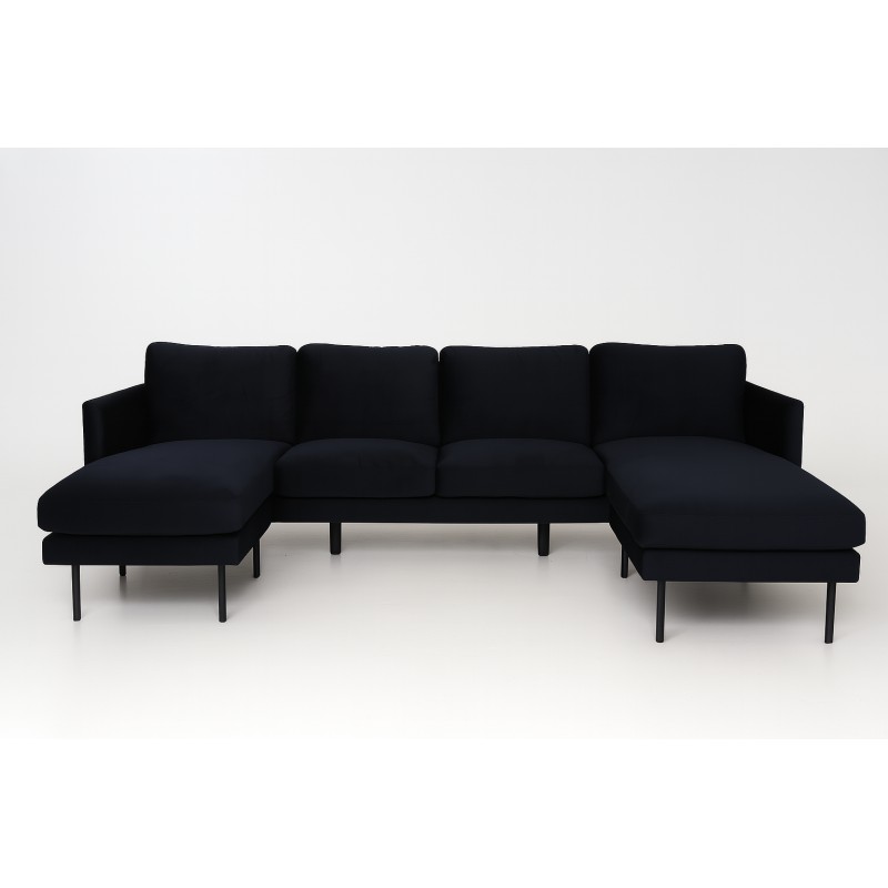 Zoom U-Sofa - Sort Velour