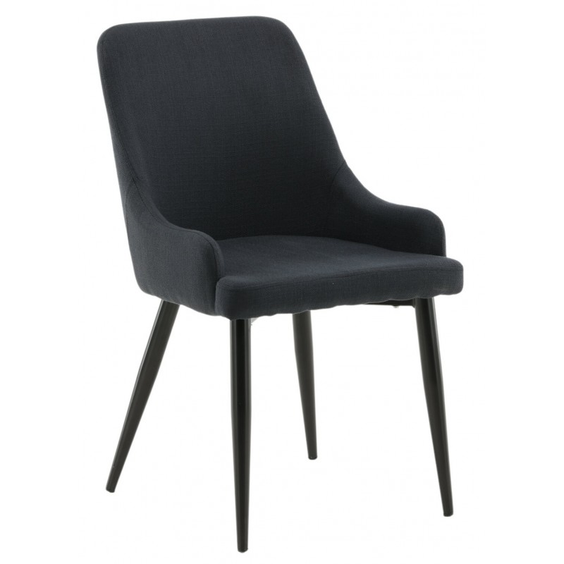 VENTURE DESIGN Plaza spisebordsstol, m. armlæn - sort polyester og sort metal