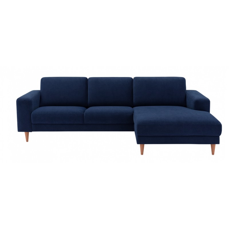 Hjort Knudsen Hadsten chaiselong sofa Højrevendt - Midnight blue Velour