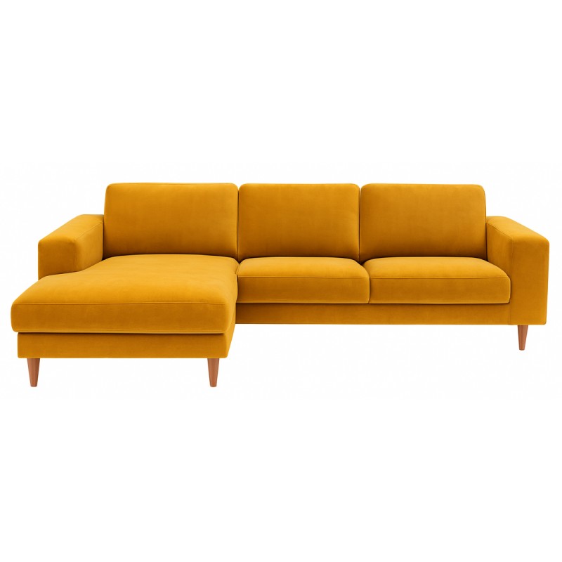 Hjort Knudsen Hadsten chaiselong sofa Venstrevendt - Sennepsgul velour