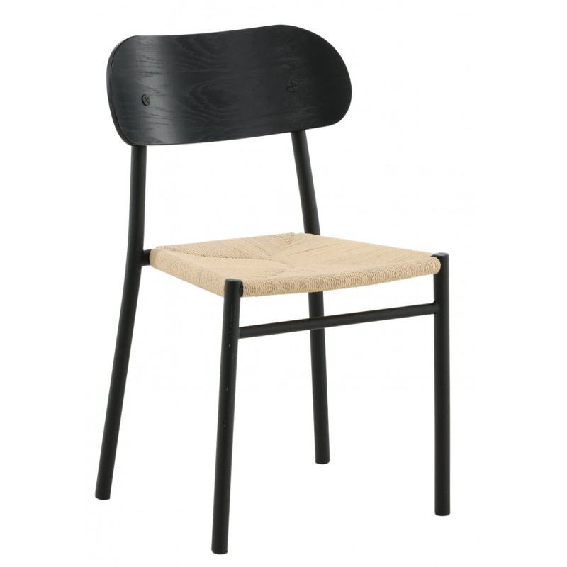 Polly Spisebordsstol  - Sort og Natur billede