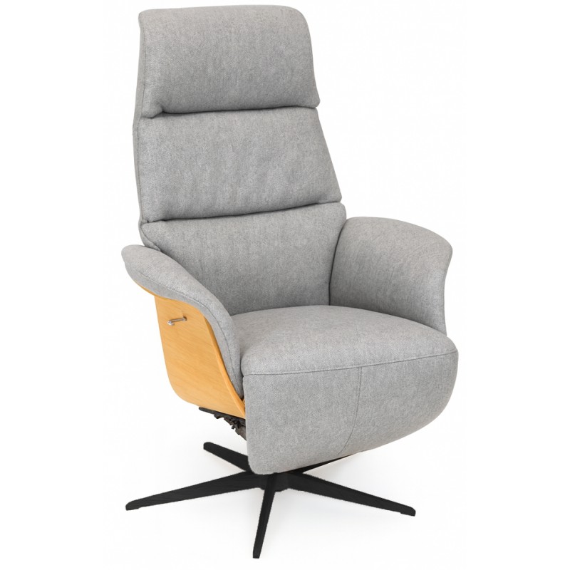 Dundee lænestol med indbygget skammel - Stof