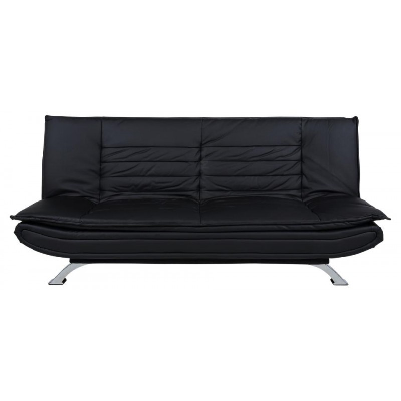 Sovesofa Signature Jessara sort PU-læder click & clack nozag-fjedre 196x98x91 cm